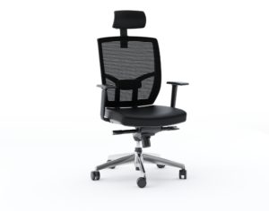 black leather swivel office chair