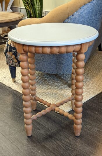Cholet Round End Table in Driftwood