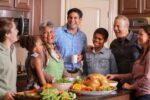 Interracial family on Thanksgiving