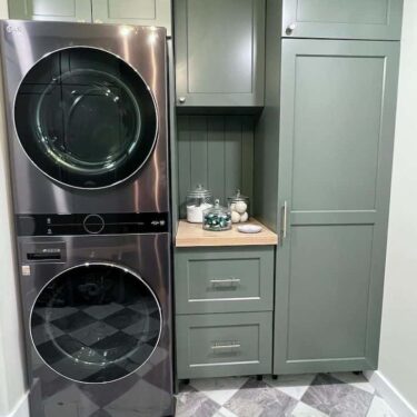 Energy Efficient Washing Machine and dryer in laundry room