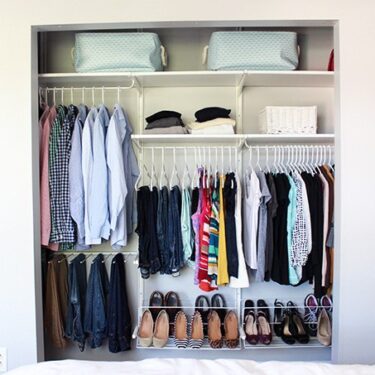 Decluttered closet for the new year