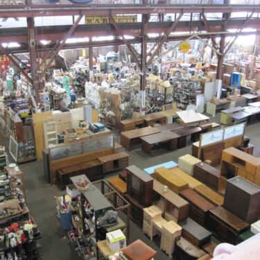 Warehouse of recycled furniture