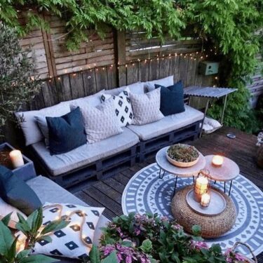 Outdoor space Accessorize with Pillows and candles