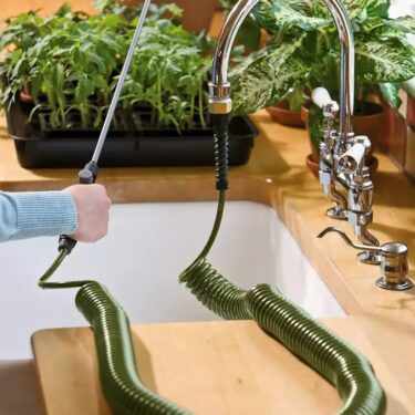 Small Space Garden with hose as Water Source