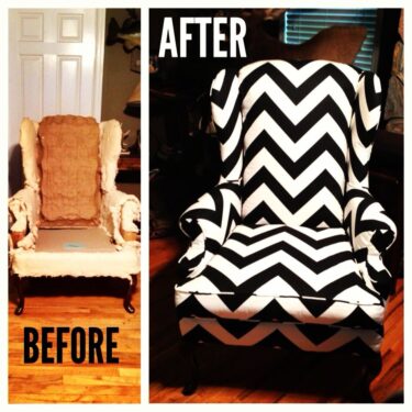 Recycled chair with new upholstery