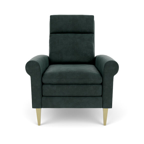 dark green leather recliner chair