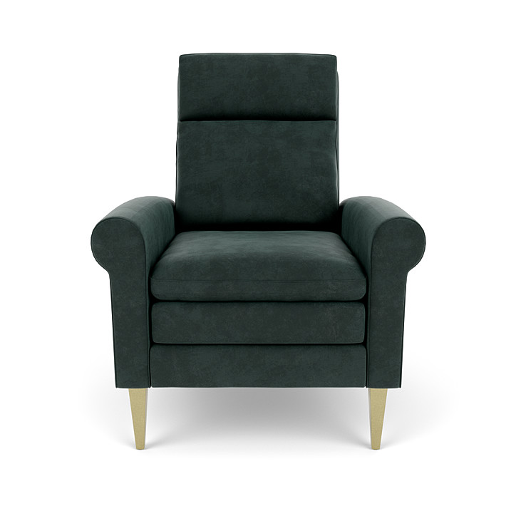 dark green leather recliner chair