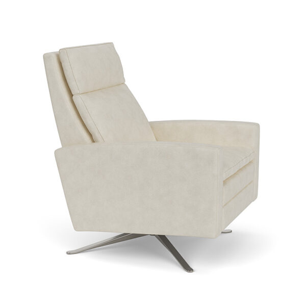 white leather swivel recliner