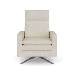 white leather swivel recliner