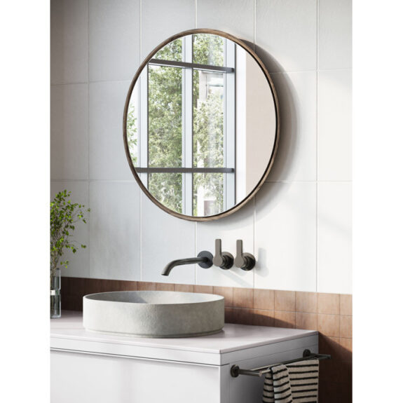 LINQ-Round-Wood-Wall-Mirror